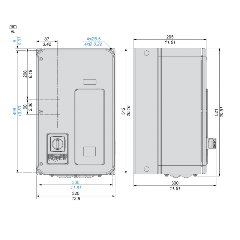 ATV320U55N4W - Частотный преобразователь 5.5 кВт, 3Ф/380 В, серия Altivar 320, IP66, Schneider Electric