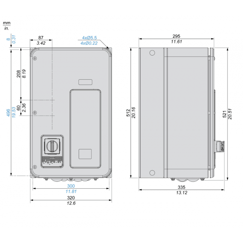 ATV320U55N4WS - Частотный преобразователь 5.5 кВт, 3Ф/380 В, серия Altivar 320, IP65, Schneider Electric