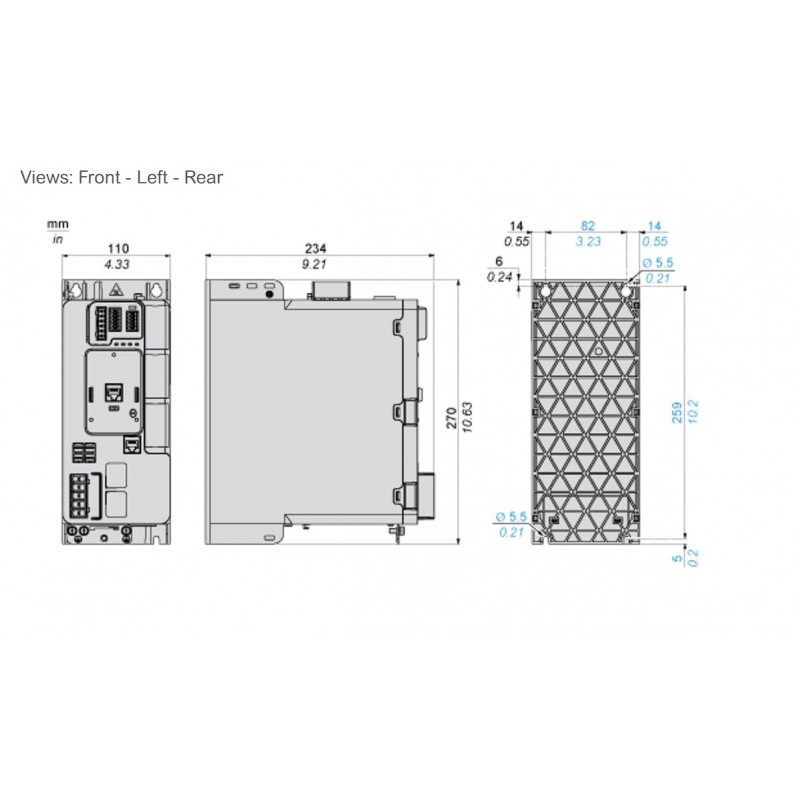 (ATV340U75N4E) Преобразователь частоты Schneider Electric. Altivar 340, P=7.5 кВт, Uвх=3Фх380В/Uвых=3Фх380В, Ethernet