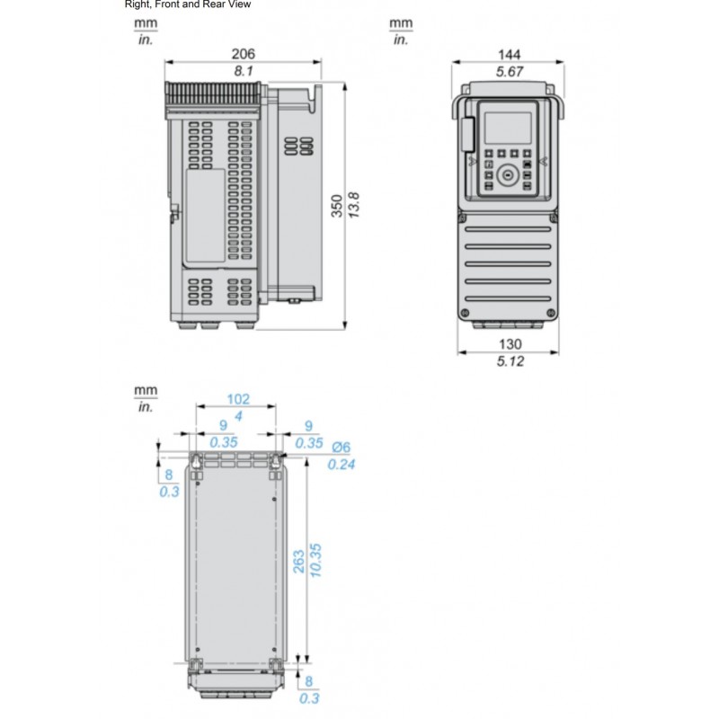 (ATV930U30N4) Преобразователь частоты Schneider Electric. Altivar 930, P=3.0 кВт, Uвх=3Фх380В/Uвых=3Фх380В