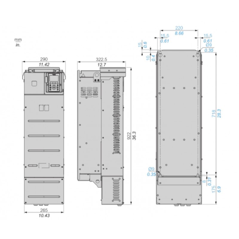 (ATV930D90N4) Преобразователь частоты Schneider Electric. Altivar 930, P=90 кВт, Uвх=3Фх380В/Uвых=3Фх380В