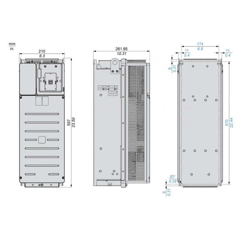 ATV630D37N4Z - Частотный преобразователь 37 кВт, 3Ф/380В, серия Altivar 630, Schneider Electric