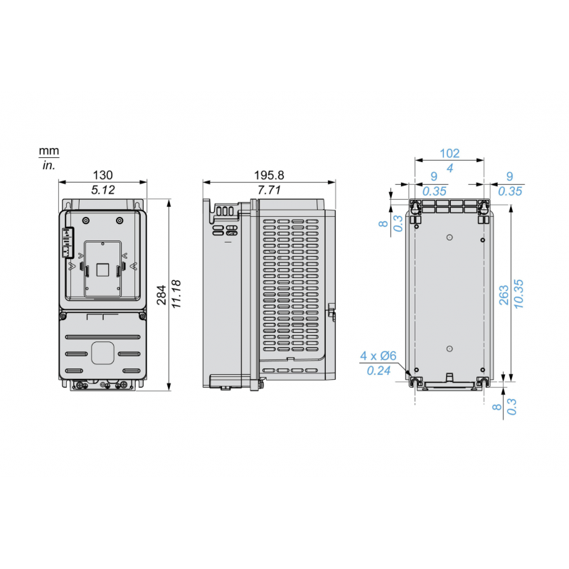 ATV630U07N4Z - Частотный преобразователь 0.75 кВт, 3Ф/380В, серия Altivar 630, Schneider Electric