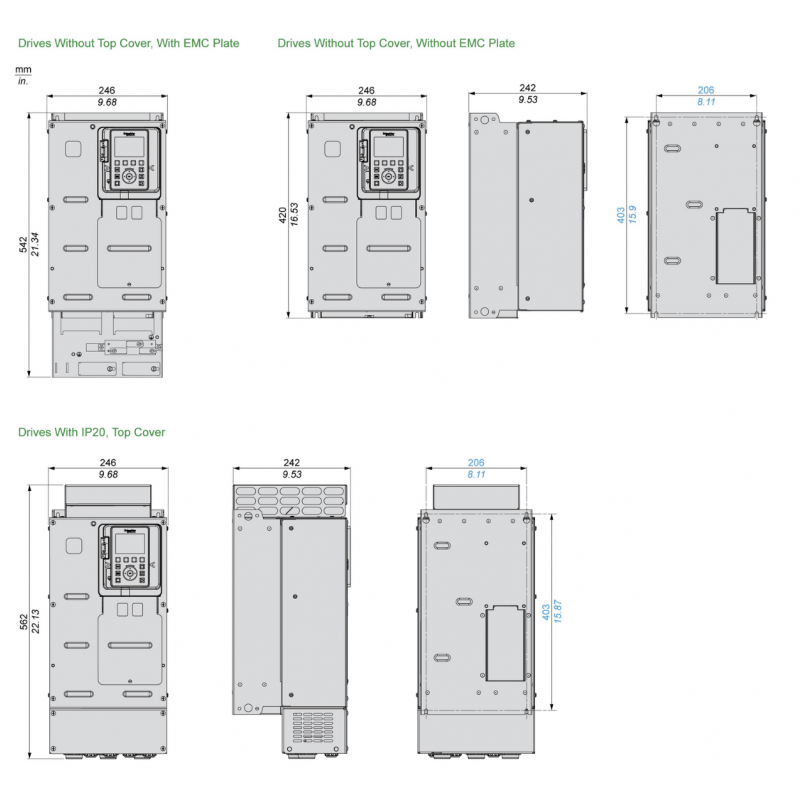 ATV630U75Y6 - Частотный преобразователь 7.5 кВт, 3Ф/690В, серия Altivar 630, Schneider Electric