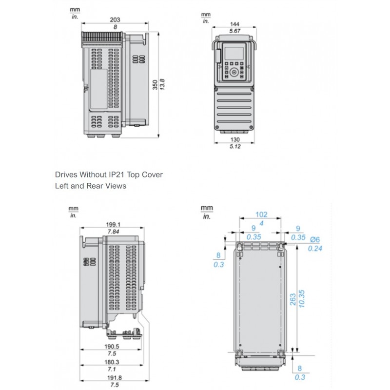 (ATV630U07N4) Преобразователь частоты Schneider Electric. Altivar 630, P=0.75 кВт, Uвх=3Фх380В/Uвых=3Фх380В