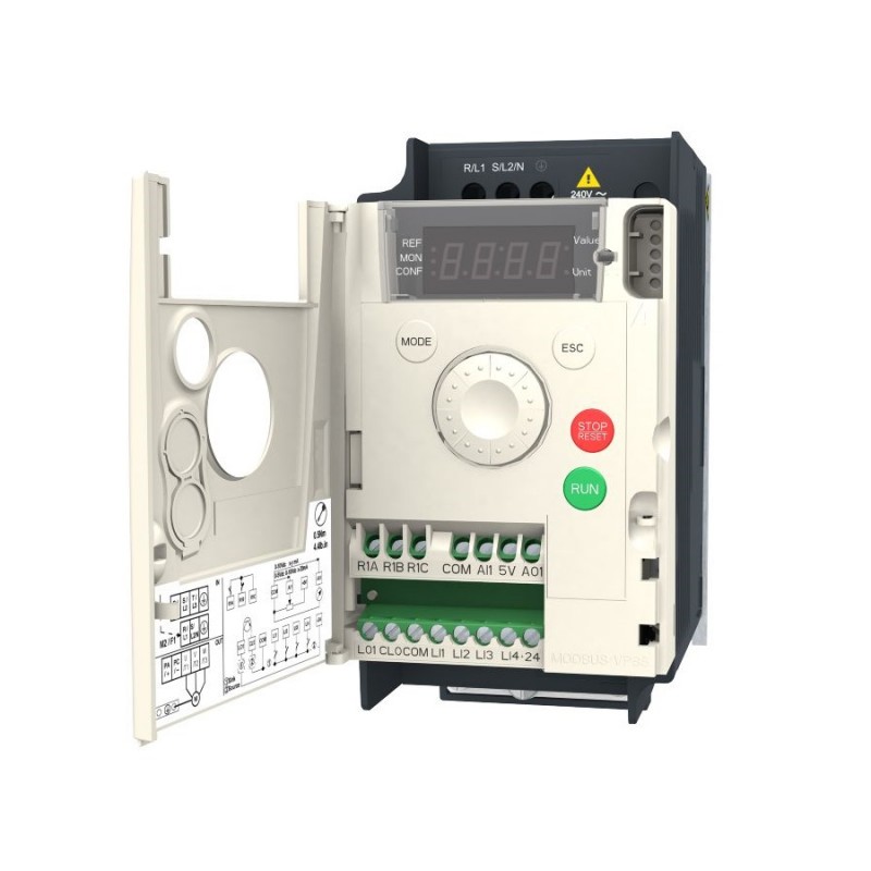 (ATV12H037M2TQ) Преобразователь частоты Schneider Electric ALTIVAR12, P=0.37 кВт, Uвх=1Фх220В/Uвых=3Фх220В