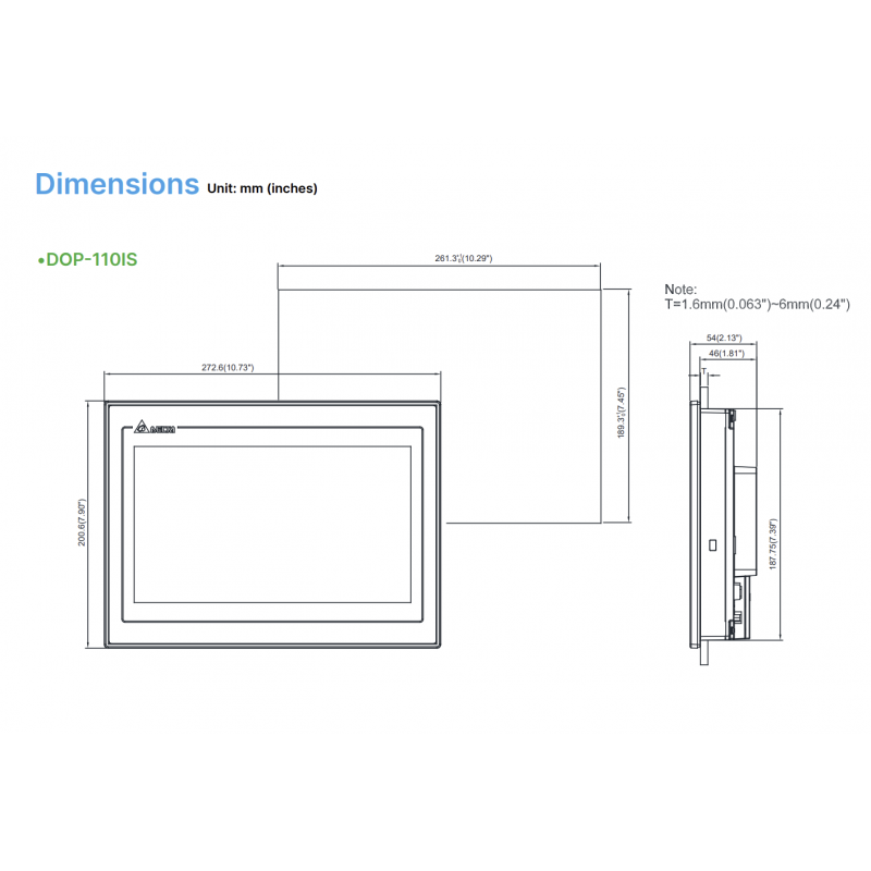 DOP-110IS - Панель оператора графическая TFT дисплей 10.1" (1024 x 600), ARM Cortex-A8 800 МГц, flash ROM 256Мб, RAM 256Мб, USB, 3 COM, RTC, SDx1, Ethernet, Delta