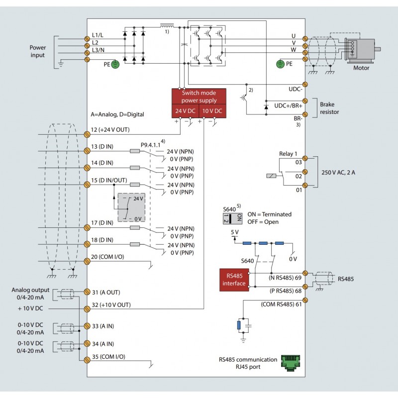(132L6128) Преобразователь частоты Danfoss iC2-Micro, P=0.37 кВт, Uвх=3Фх380В/Uвых=3Фх380В