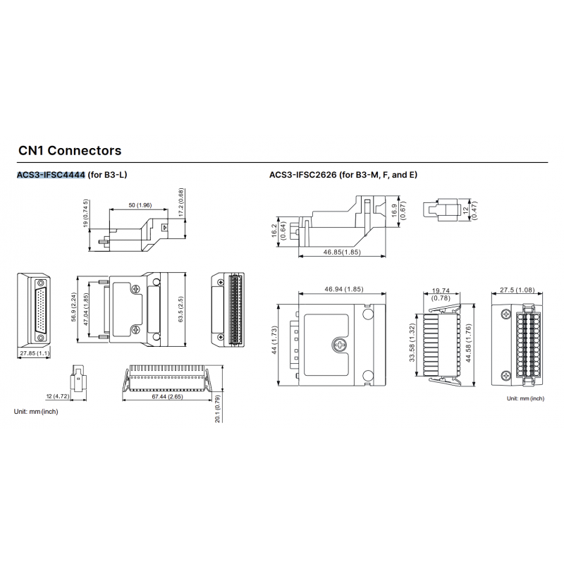 ACS3-IFSC4444 - Коннектор сигнальный для сервоусилителей ASD-B3-L, Delta