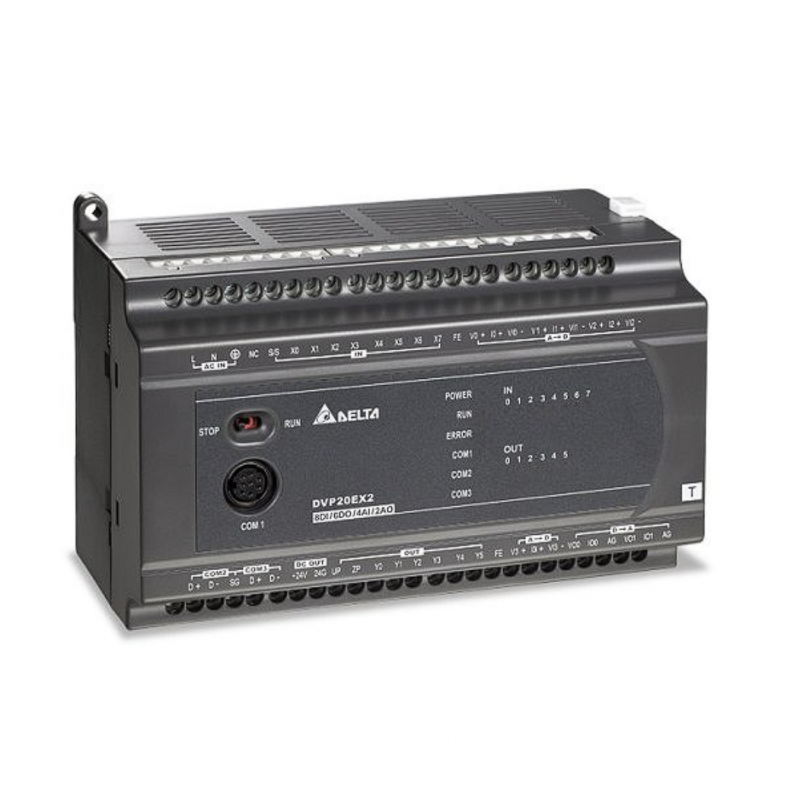 DVP30EX200T - Процессорный модуль DVP-EX2 16DI; 3AI/1AI; 10DO (NPN), 100-240V AC, RS-232 и 2xRS-485, Delta