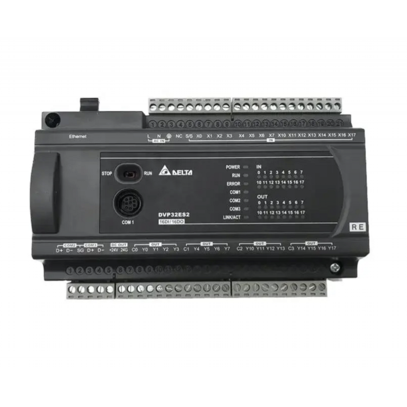 DVP20ES200RE - Процессорный модуль DVP-ES2 12DI/8RO (Relay), 100-240V AC, RS-232 и RS-485 Ethernet, Delta