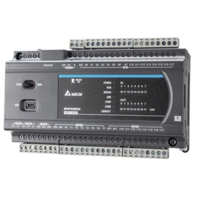 DVP80ES300T - Процессорный модуль DVP-ES3 40DI/40DO (NPN), 24V DC, 2xRS485, CANopen, mini USB, Ethernet, Delta