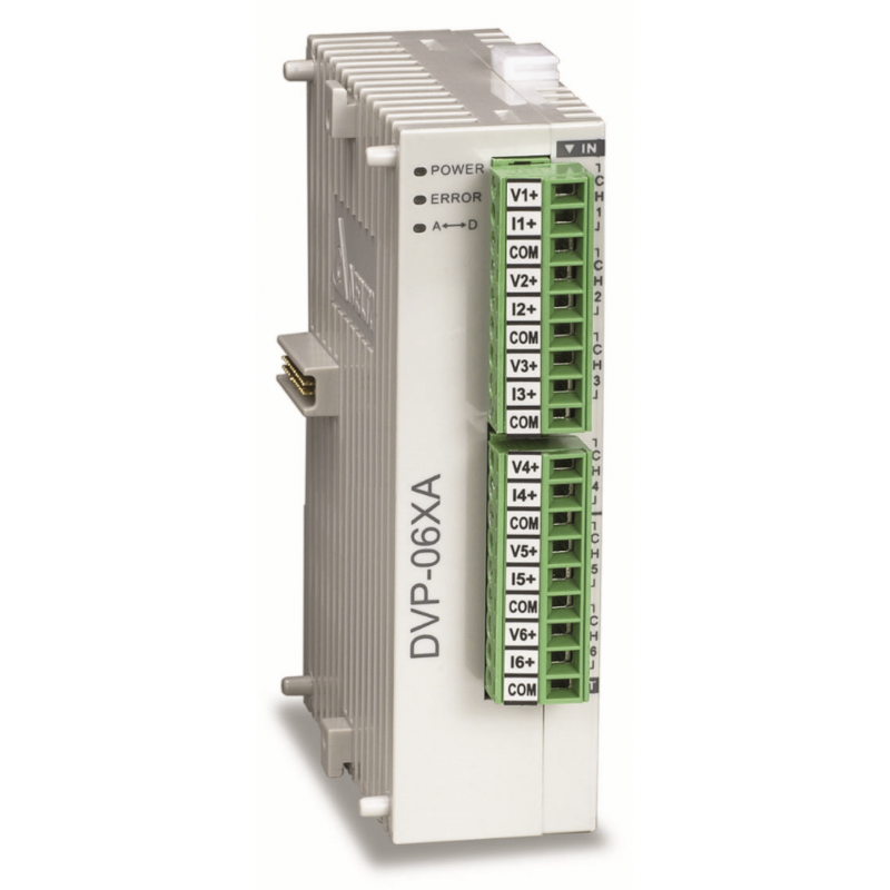 DVP06XA-S2 - Модуль аналогового ввода/вывода 4AI/2AO для DVP-S**, RS-485, 24V DC, Delta
