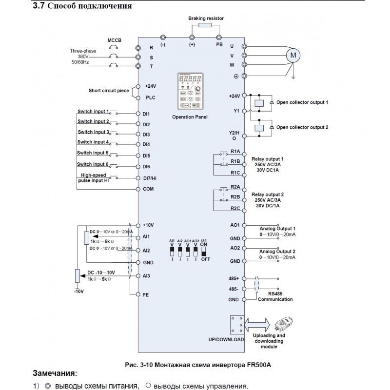 (FR500A-4T-037G/045P Преобразователь частоты FR500A, P=37 кВт, Uвх=3Фх380В/Uвых=3Фх380В, Frecon