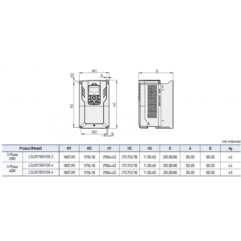 (LSLV0185H100-4COFN) Преобразователь частоты LS Industrial System, H100, P=18,5 кВт, Uвх=3Фх380В/Uвых=3Фх380В