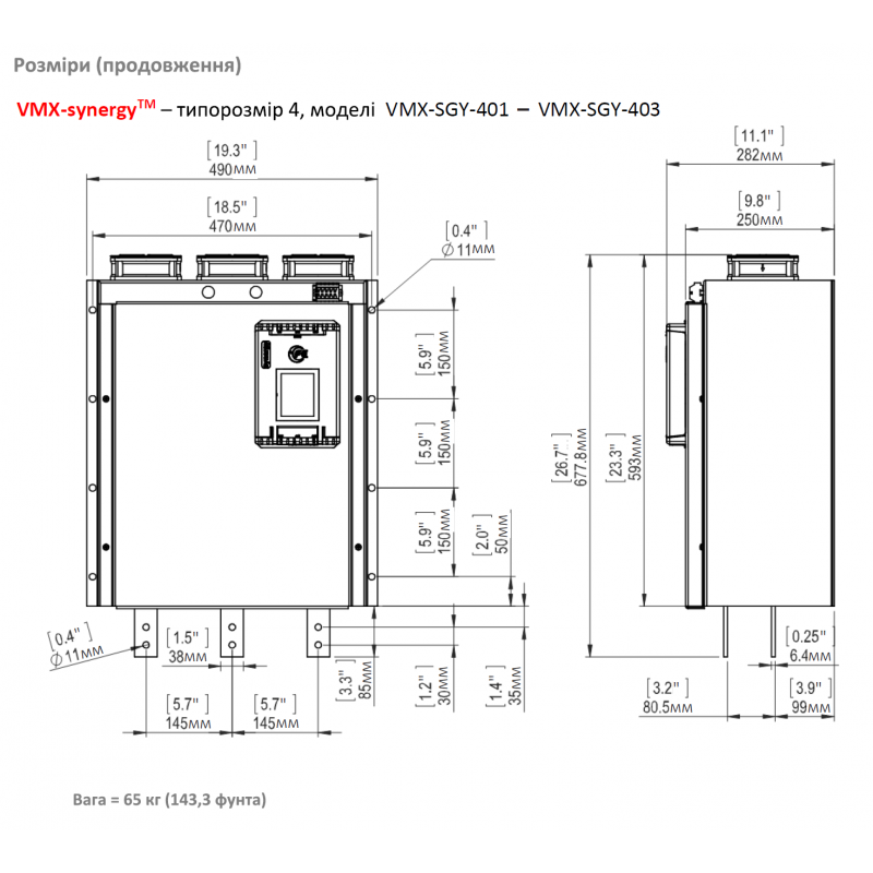 VMX-SGY-401-4-03 - Устройство плавного пуска 355 кВт, 200-480 В, серия SYNERGY Motortronics