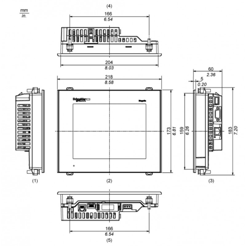 HMIGTO4310 - Сенсорная цветная панель 7.5" 640×480 TFT,RJ45 RS232/485,SUB-D,1 Ethernet TCP/IP,96Mб/512кБ, Schneider Electric
