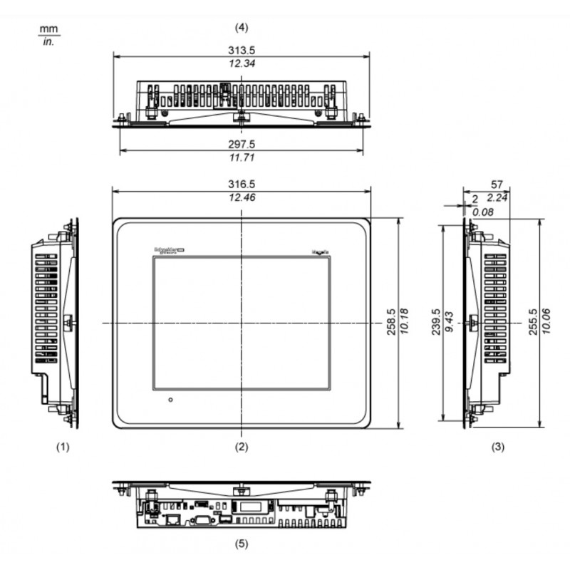 HMIGTO5315 - Сенсорная цветная панель 10.4" 640×480 TFT LCD,RJ45 RS232/485,SUB-D,1Ethernet TCP/IP,96Mб/512кБ, Schneider Electric