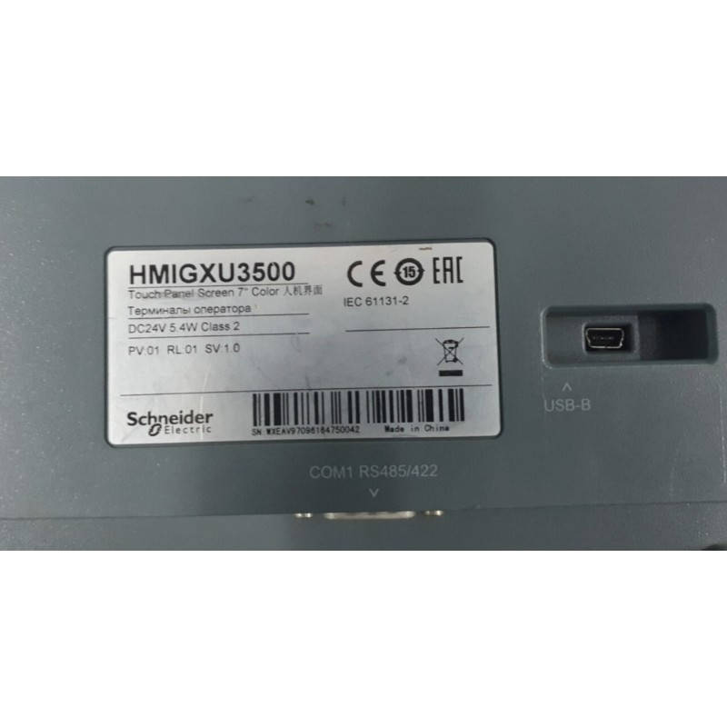 HMIGXU3500 - Панель оператора, 7'', SL, 1 COM1 (RS - 422/485) 1 USB mini-B, 32MB/ 128KB, Schneider Electric