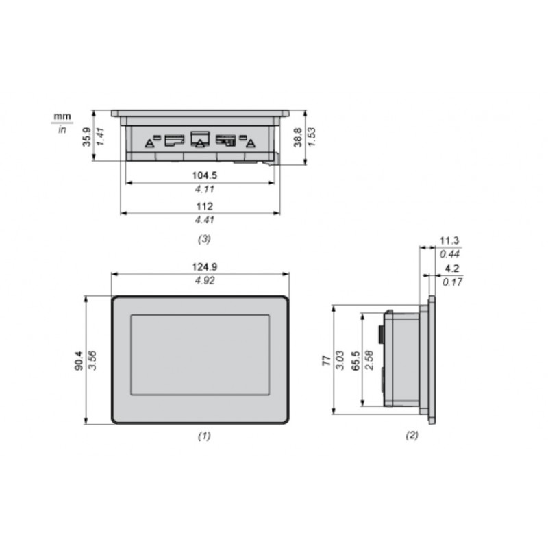 HMISTO735 - Cенсорная панель TFT 4.3'', 1 ETHERNET 2 USB, 26MB, Ethernet, Schneider Electric