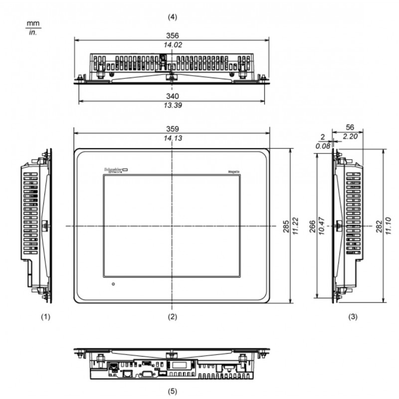 HMIGTO6315 - Сенсорная цветная панель 12.1" 800×600 TFT,RJ45 RS232/485,SUB-D, 1EthernetTCP/IP,96Mб/512кБ, Schneider Electric
