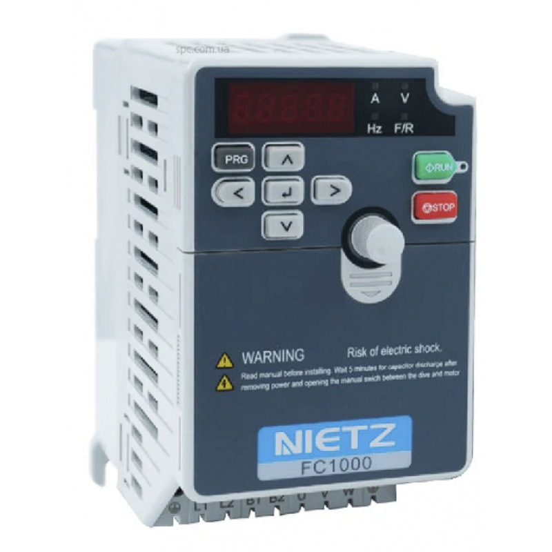 (FC1000-1R5G2) Преобразователь частоты NIETZ FC1000, P=1,5 кВт, Uвх=1Фх220В/3Фх220В