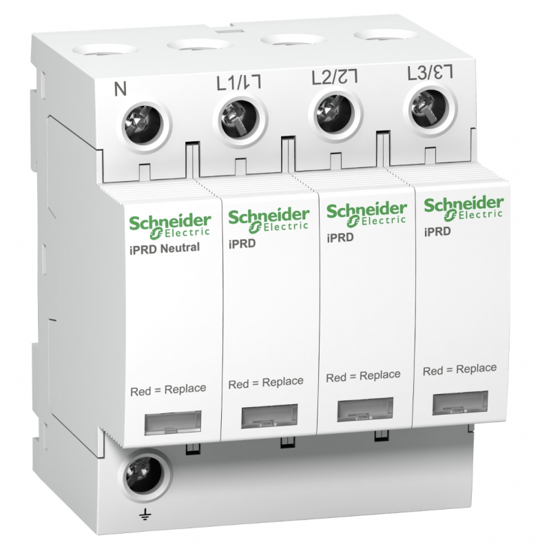 A9L08601 - Ограничитель перенапряжения тип 2+3 (УЗИП) Acti9 iPRD8r, 3P+N, 8 кА, 350 В AC, с дистанционной сигнализацией, Schneider Electric