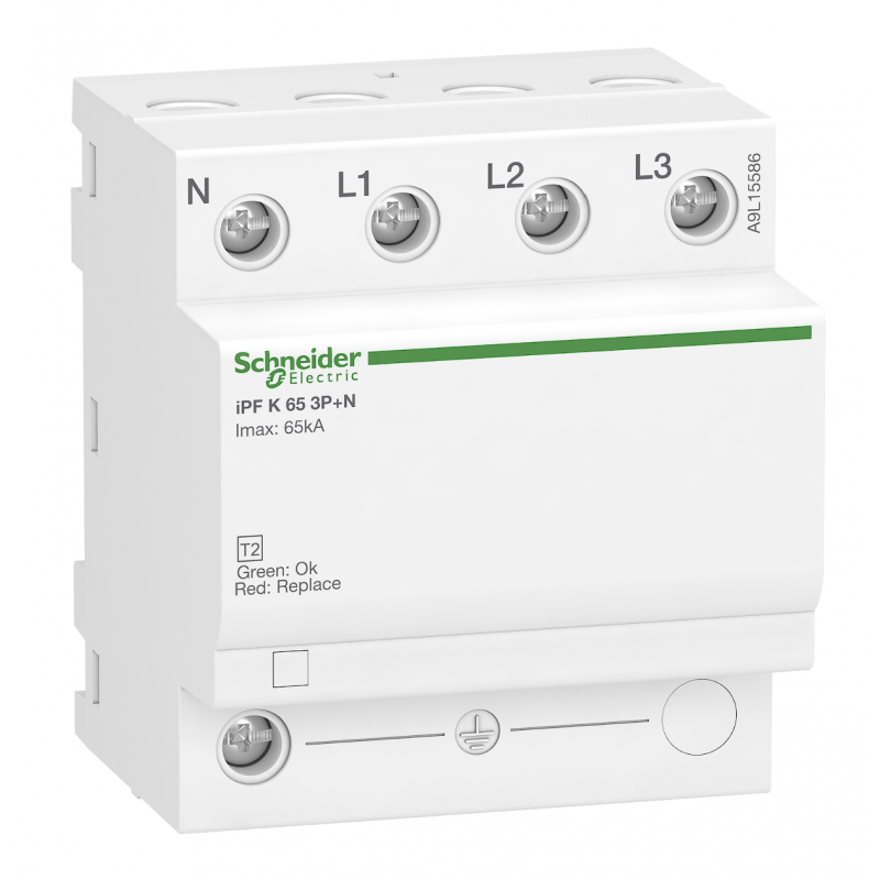 A9L15586 - Ограничитель перенапряжения тип 2 (УЗИП) Acti9 iPF65, 3P+N, 65 кА, 340 В AC, Schneider Electric