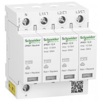 Ограничитель перенапряжения тип 1+2 (УЗИП) Acti9 iPRD1 12.5r, 3P+N, 50 кА, 350 В AC, Schneider Electric (A9L16482)