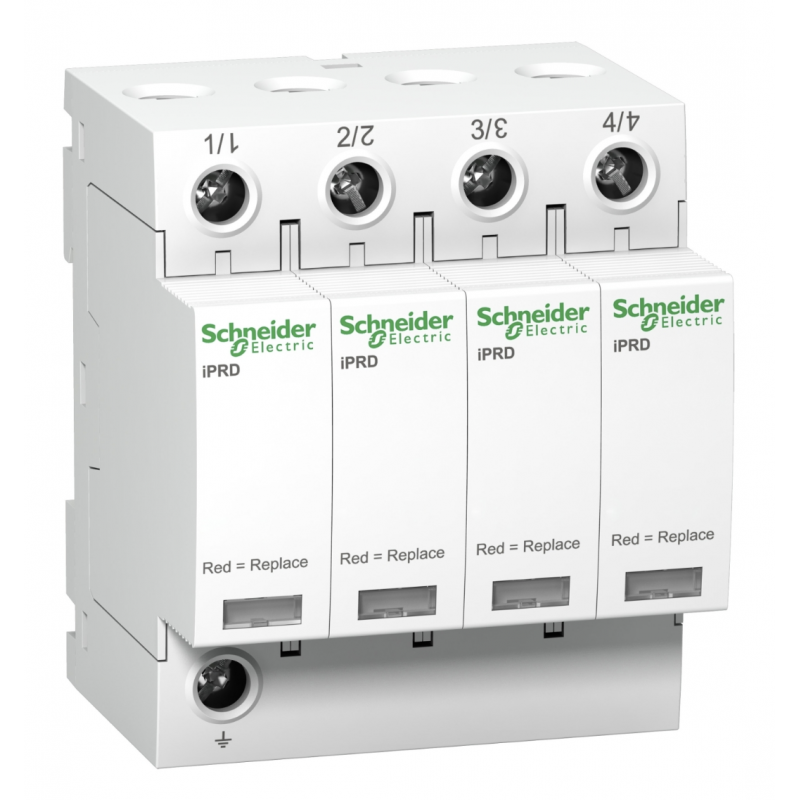 A9L40401 - Ограничитель перенапряжения тип 2 (УЗИП) Acti9 iPRD40r, 4P, 40 кА, 350 В AC, с дистанционной сигнализацией, Schneider Electric