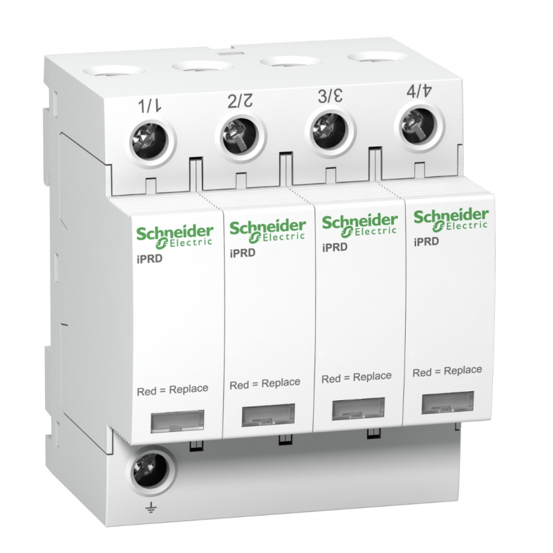 A9L65401 - Ограничитель перенапряжения тип 2 (УЗИП) Acti9 iPRD65r, 4P, 65 кА, 350 В AC, с дистанционной сигнализацией, Schneider Electric