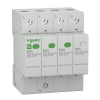EZ9L33720 - Ограничитель перенапряжения тип 2 (УЗИП) Easy9, 3P+N, 20 кА, 275 В AC, Schneider Electric