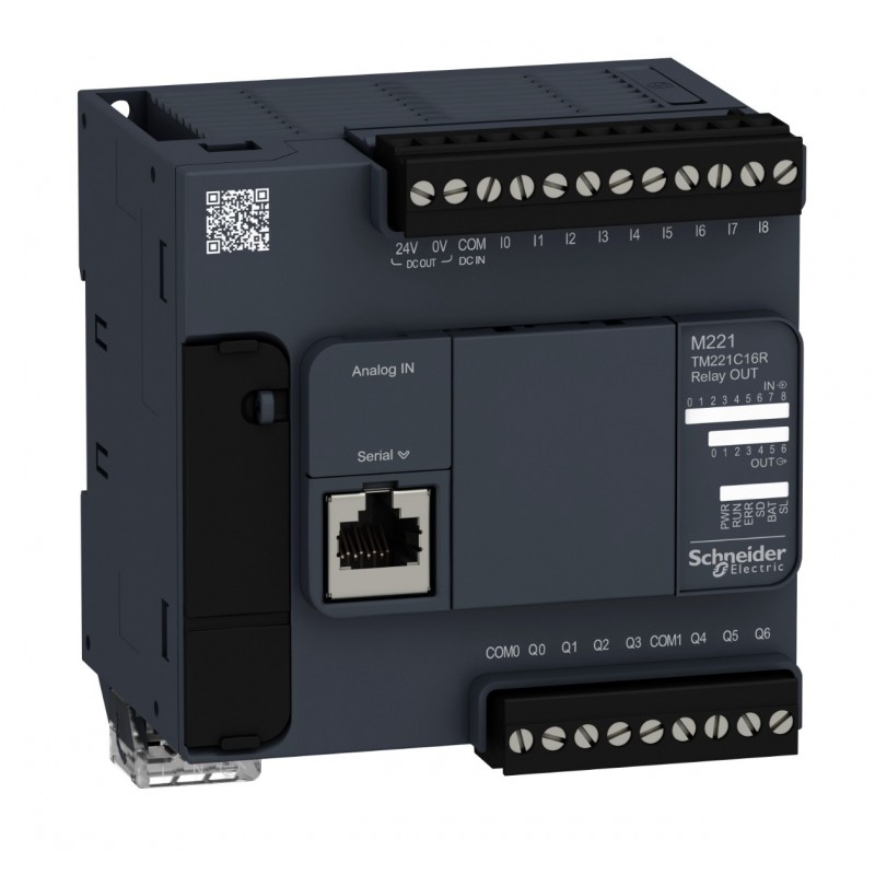 TM221C16R - Контроллер M221 16 ВХ/ВЫХ РЕЛЕ 1RS485, Schneider Electric
