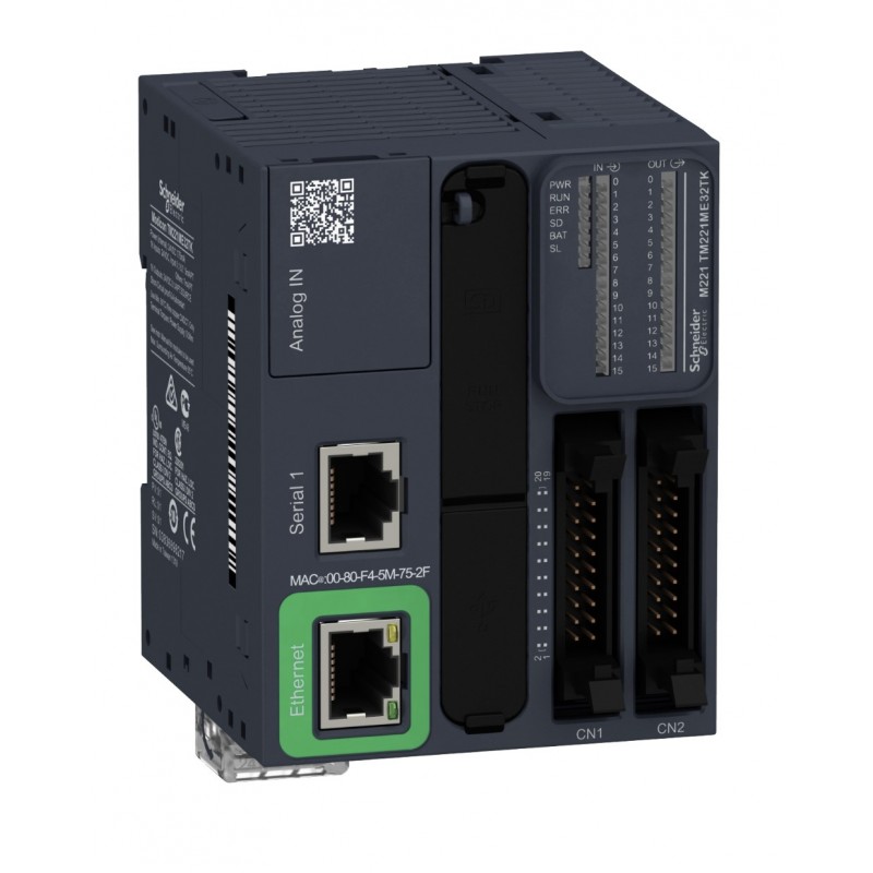 TM221ME32TK - Контроллер M221B 32 ВХ/ВЫХ ТРАНЗ 1RS485 1ETH, Schneider Electric
