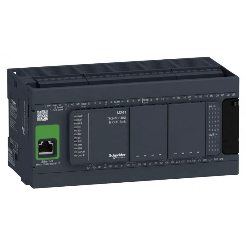TM241CE40U - Контроллер M241 24DI/16DO (PNP), 24V DC, 2RS485, 1Ethernet, Schneider Electric TM241CE40U - Контроллер M241 24DI/16DO (PNP), 24V DC, 2RS485, 1Ethernet, Schneider Electric
