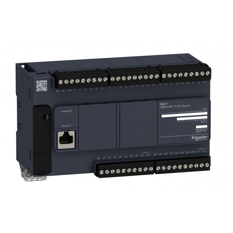 TM221C40T - Контроллер M221 40 ВХ/ВЫХ ТРАНЗ 1RS485, Schneider Electric