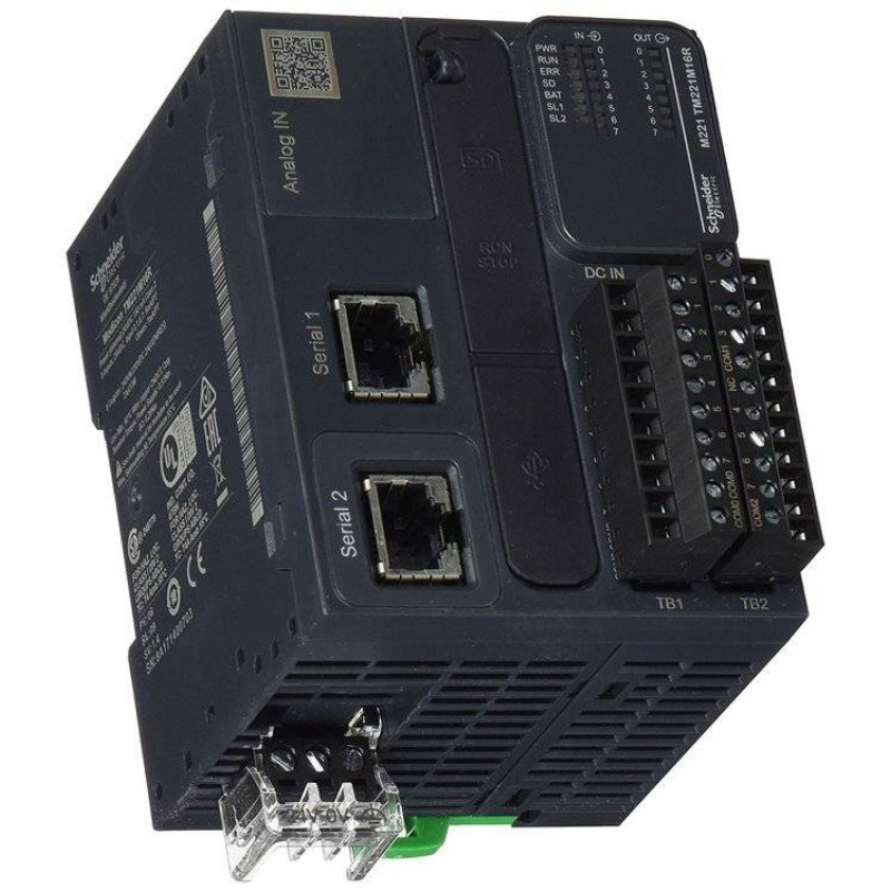 TM221M16R - Контроллер M221 16 ВХ/ВЫХ РЕЛЕ 1RS485, Schneider Electric