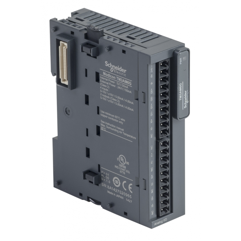 TM3AM6G - Модуль аналогового ввода/вывода 4AI/2AO для Modicon M2Х1, Пруж., Schneider Electric TM3AM6G - Модуль аналогового ввода/вывода 4AI/2AO для Modicon M2Х1, Пруж., Schneider Electric