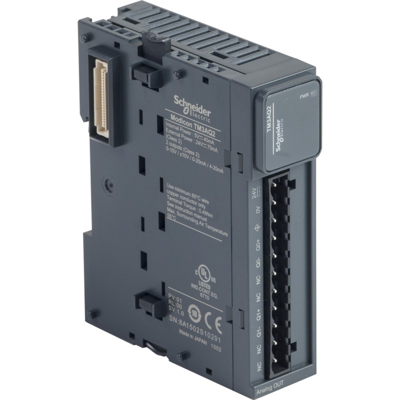 TM3AQ2 - Модуль аналогового вывода 2AO для Modicon M2Х1, Schneider Electric