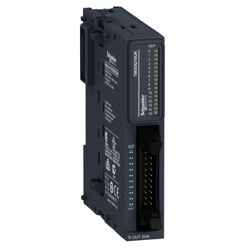 TM3DQ16UK - Модуль дискретного вывода 16DO (NPN) для Modicon M2Х1, Schneider Electric TM3DQ16UK - Модуль дискретного вывода 16DO (NPN) для Modicon M2Х1, Schneider Electric