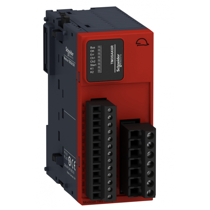 TM3SAK6R - Модуль безопасности Cat 4 PL e / SIL CL3 для Modicon M2ХX, Schneider Electric TM3SAK6R - Модуль безопасности Cat 4 PL e / SIL CL3 для Modicon M2ХX, Schneider Electric