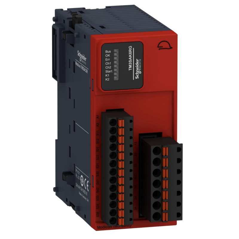 TM3SAK6RG - Модуль безопасности Cat 4 PL e / SIL CL3 для Modicon M2ХX Пруж, Schneider Electric TM3SAK6RG - Модуль безопасности Cat 4 PL e / SIL CL3 для Modicon M2ХX Пруж, Schneider Electric