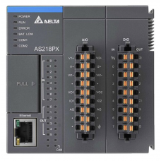 AS218PX-A - Процессорный модуль AS 8DI/6DO (PNP), 2AI/2AO, 2xRS485 Ethernet, CANopen, 24V DC, Delta