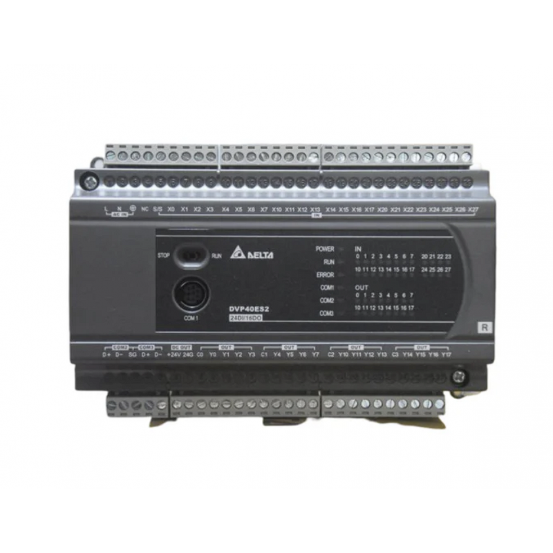 DVP40ES200RE - Процессорный модуль DVP-ES2 24DI/16RO (Relay), 100-240V AC, RS-232 и RS-485 Ethernet, Delta