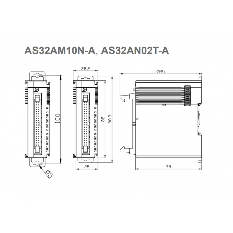 AS32AM10N-A - Модуль дискретных входов 32DI для процессора AS, IDC-40, 5-24V DC, Delta