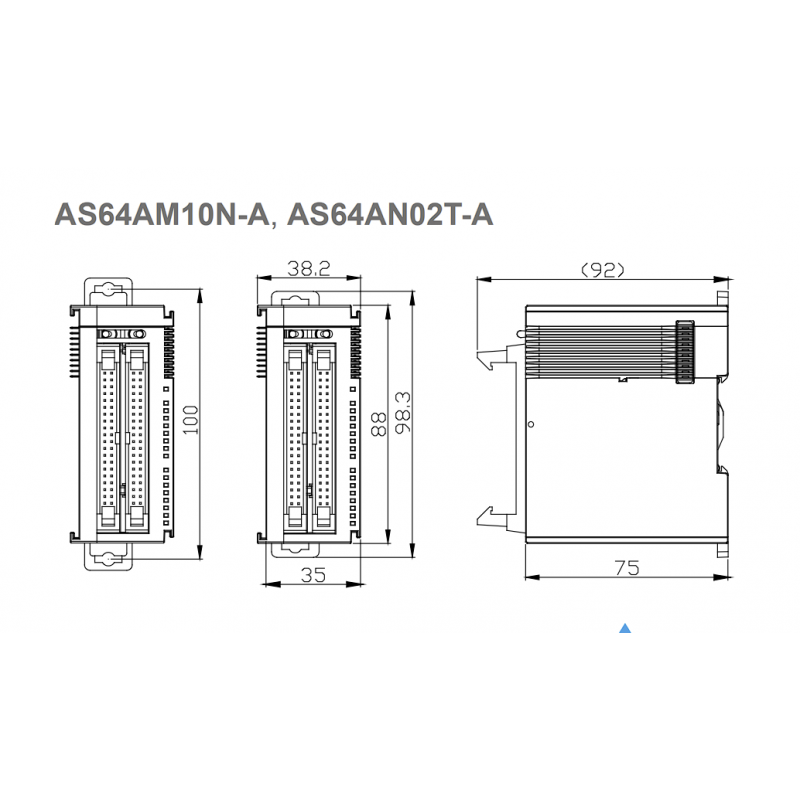 AS64AN02T-A - Модуль дискретных выходов 64DO (NPN) для процессора AS, 2хIDC-40, 5-24V DC, Delta