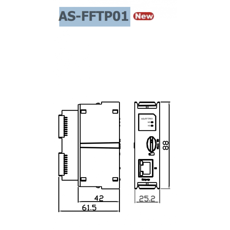 AS-FFTP01 - Дополнительная плата для процессора AS, Ethernet, Delta