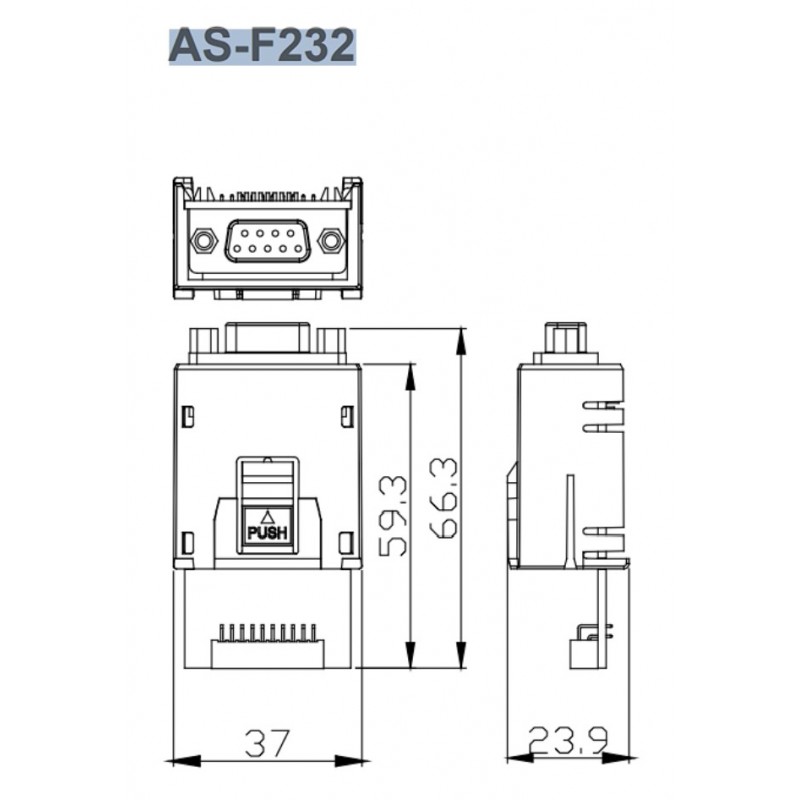 AS-F232 - Дополнительная плата 1xRS232 процессора AS, Delta