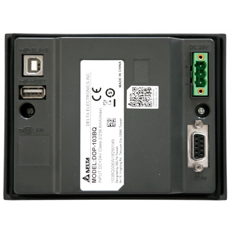 DOP-103SQ - Панель оператора TFT LCD дисплей 4.3" (480 x 272), ARM Cortex-A8 800 МГц, flash ROM 256 MB, RAM 256 MB, USB, 2 COM, RTC, Delta
