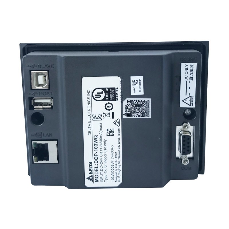 DOP-103WQ - Панель оператора TFT LCD дисплей 4.3" (480 x 272), ARM Cortex-A8 800 МГц, flash ROM 256 MB, RAM 512 MB, USB, 2 COM, RTC, Ethernet, Delta